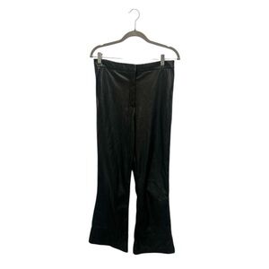 Black Asos faux leather cropped flares